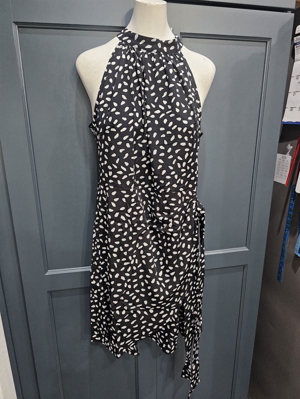 NEW Spotted Patio Dress Size M Black & White Spots